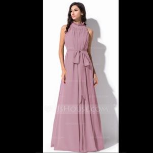 NWT A-Line High Neck Chiffon Bridesmaid Dress